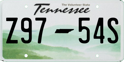 TN license plate Z9754S