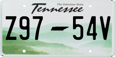 TN license plate Z9754V