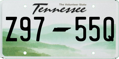 TN license plate Z9755Q