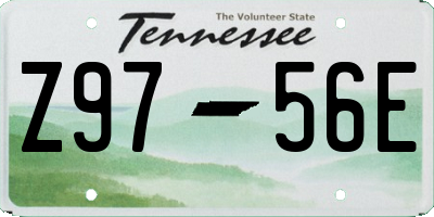 TN license plate Z9756E