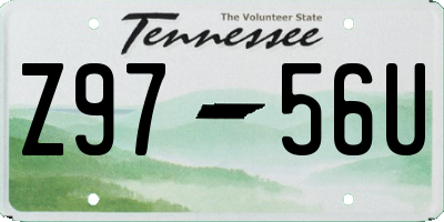 TN license plate Z9756U