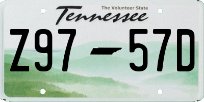 TN license plate Z9757D