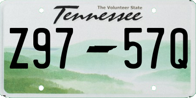 TN license plate Z9757Q