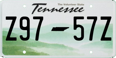 TN license plate Z9757Z