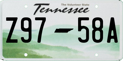 TN license plate Z9758A