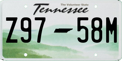 TN license plate Z9758M