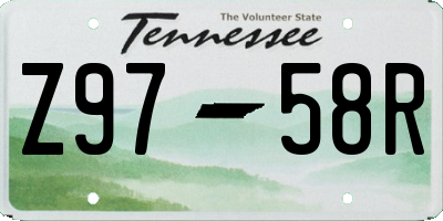 TN license plate Z9758R