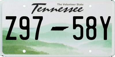 TN license plate Z9758Y