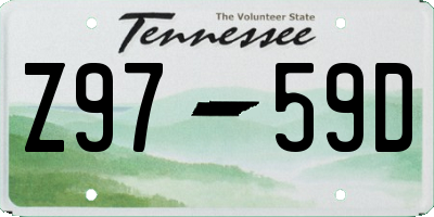 TN license plate Z9759D