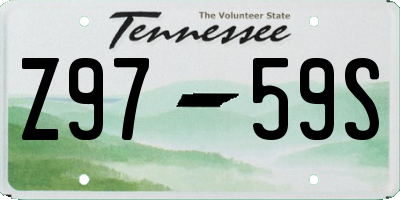 TN license plate Z9759S