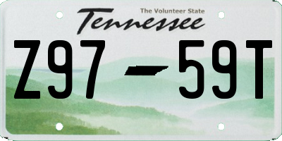 TN license plate Z9759T