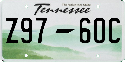 TN license plate Z9760C