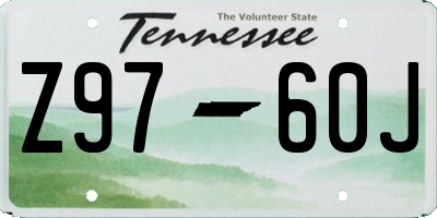 TN license plate Z9760J