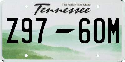 TN license plate Z9760M