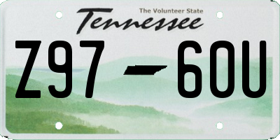 TN license plate Z9760U