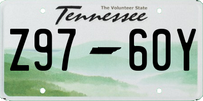 TN license plate Z9760Y