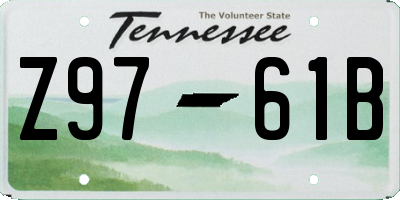 TN license plate Z9761B