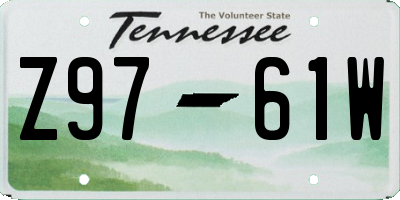 TN license plate Z9761W