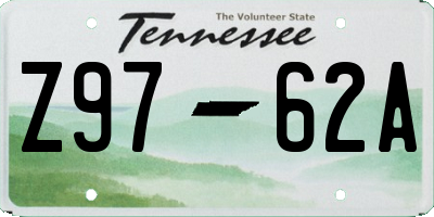 TN license plate Z9762A