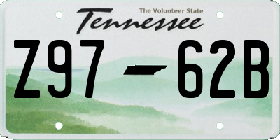 TN license plate Z9762B