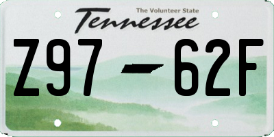 TN license plate Z9762F