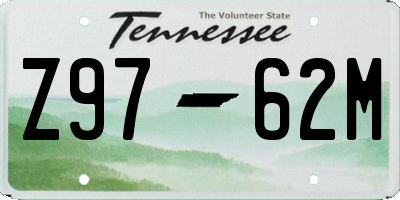 TN license plate Z9762M