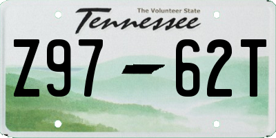 TN license plate Z9762T