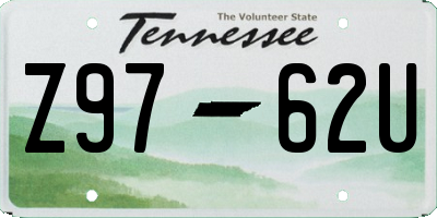 TN license plate Z9762U