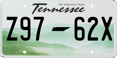TN license plate Z9762X