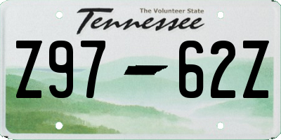 TN license plate Z9762Z