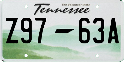 TN license plate Z9763A