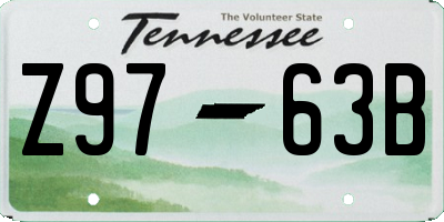 TN license plate Z9763B
