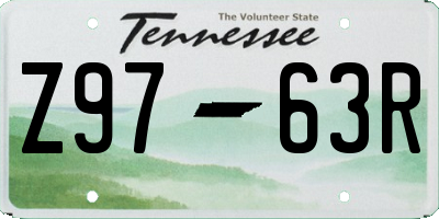 TN license plate Z9763R