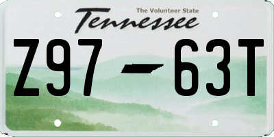 TN license plate Z9763T