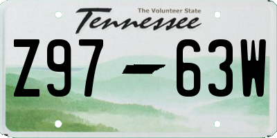 TN license plate Z9763W