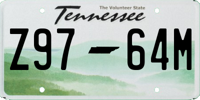 TN license plate Z9764M