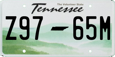 TN license plate Z9765M