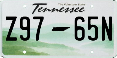 TN license plate Z9765N