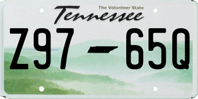 TN license plate Z9765Q