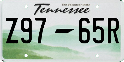 TN license plate Z9765R