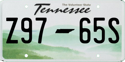 TN license plate Z9765S