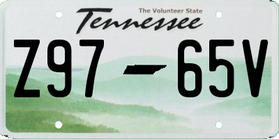 TN license plate Z9765V