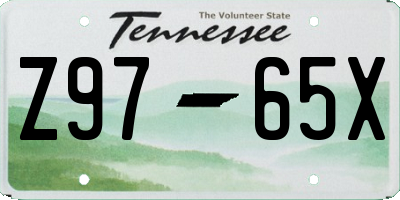 TN license plate Z9765X