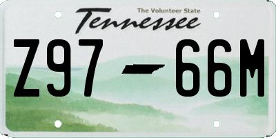 TN license plate Z9766M