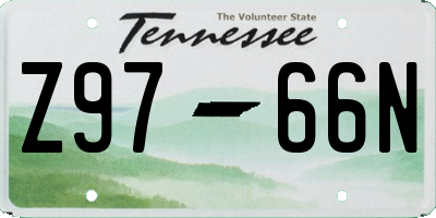 TN license plate Z9766N