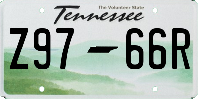 TN license plate Z9766R