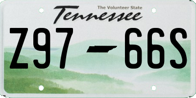 TN license plate Z9766S