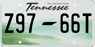 TN license plate Z9766T