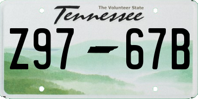 TN license plate Z9767B