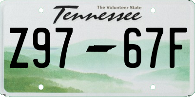 TN license plate Z9767F
